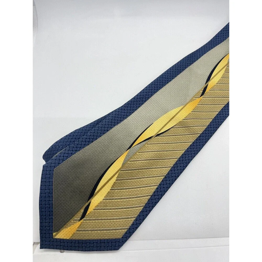 Signori dei Signori Mens Necktie 4x58 Silk Blue Abstract Design High Fashion Tie